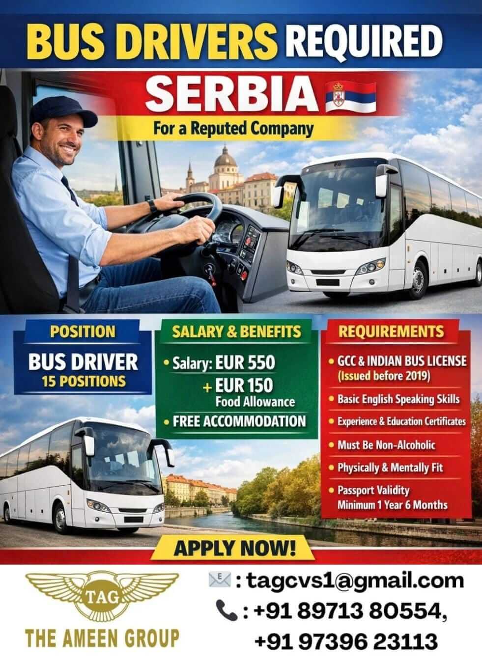 Urgently Required – Bus Drivers – Serbia