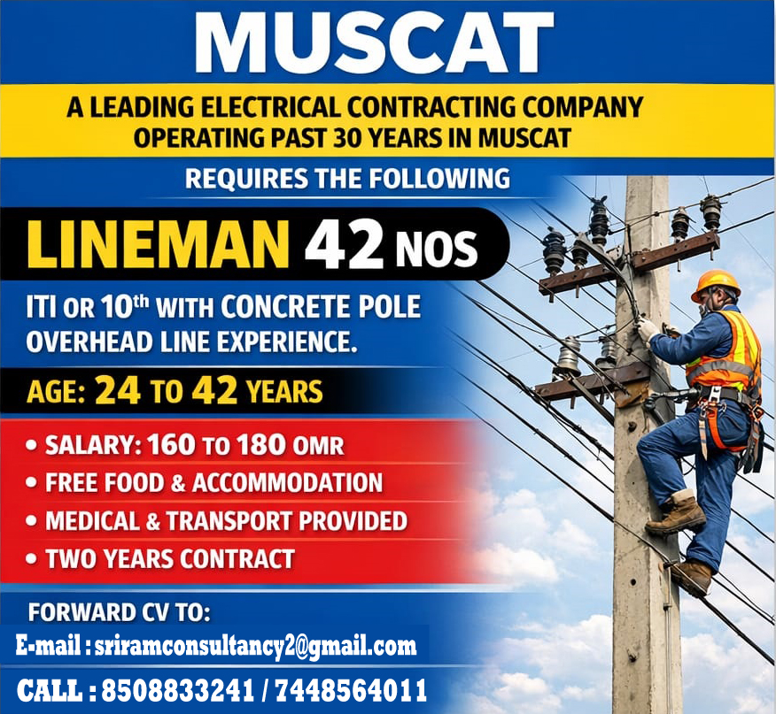 Urgent Requirement for Muscat lineman
