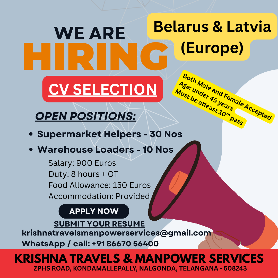 HIRING FOR BELARUS & LATVIA