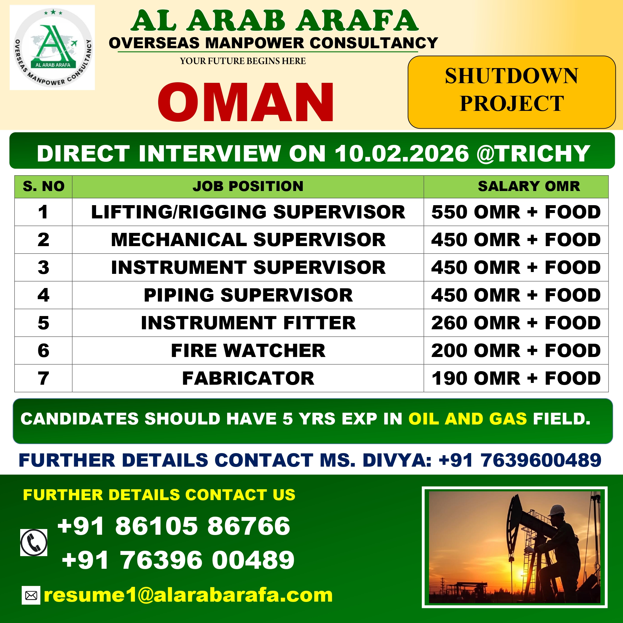 DIRECT INTERVIEW ON 10.02.2026 @TRICHY