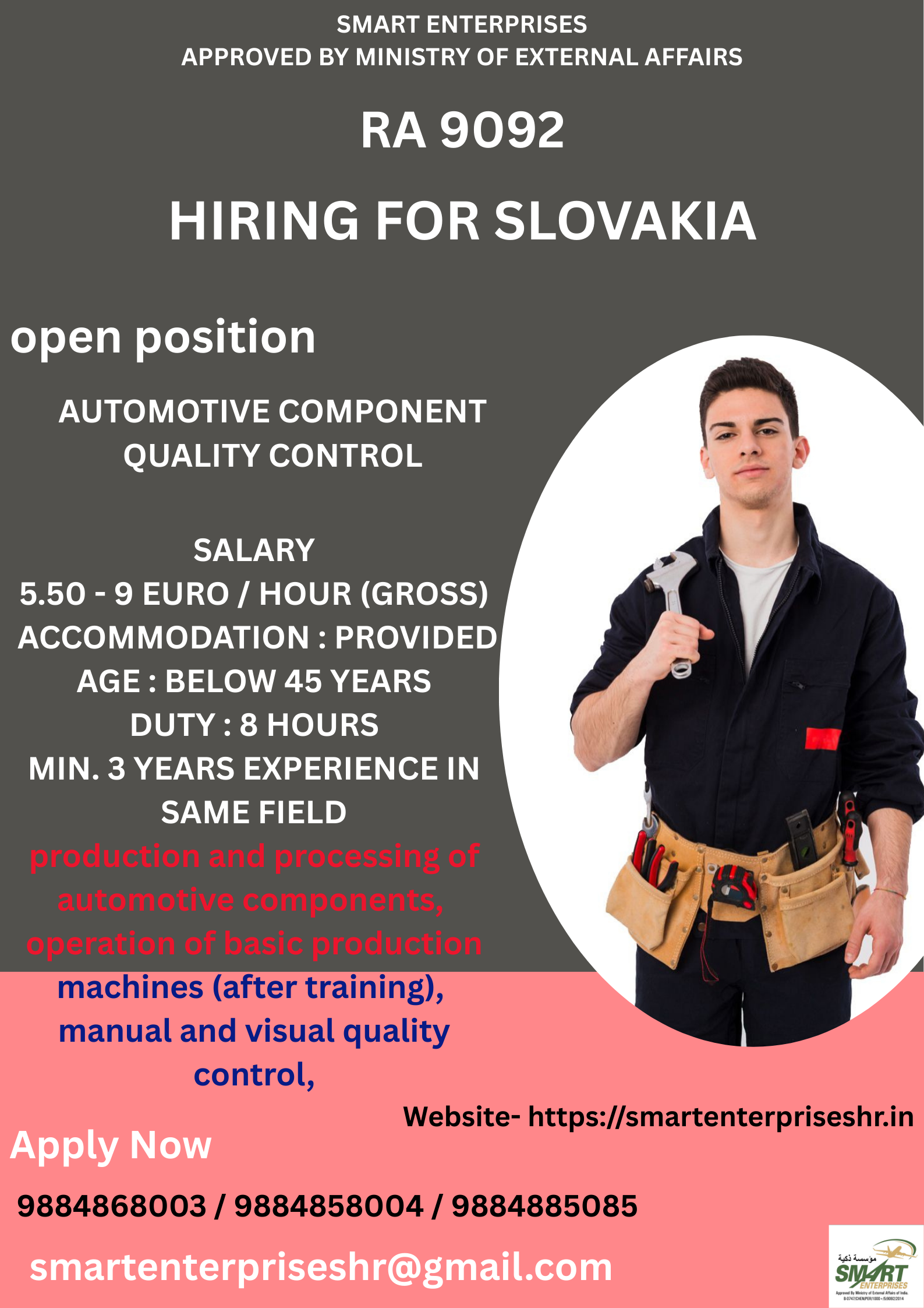 URGENT REQUIREMENT FOR SLOVAKIA