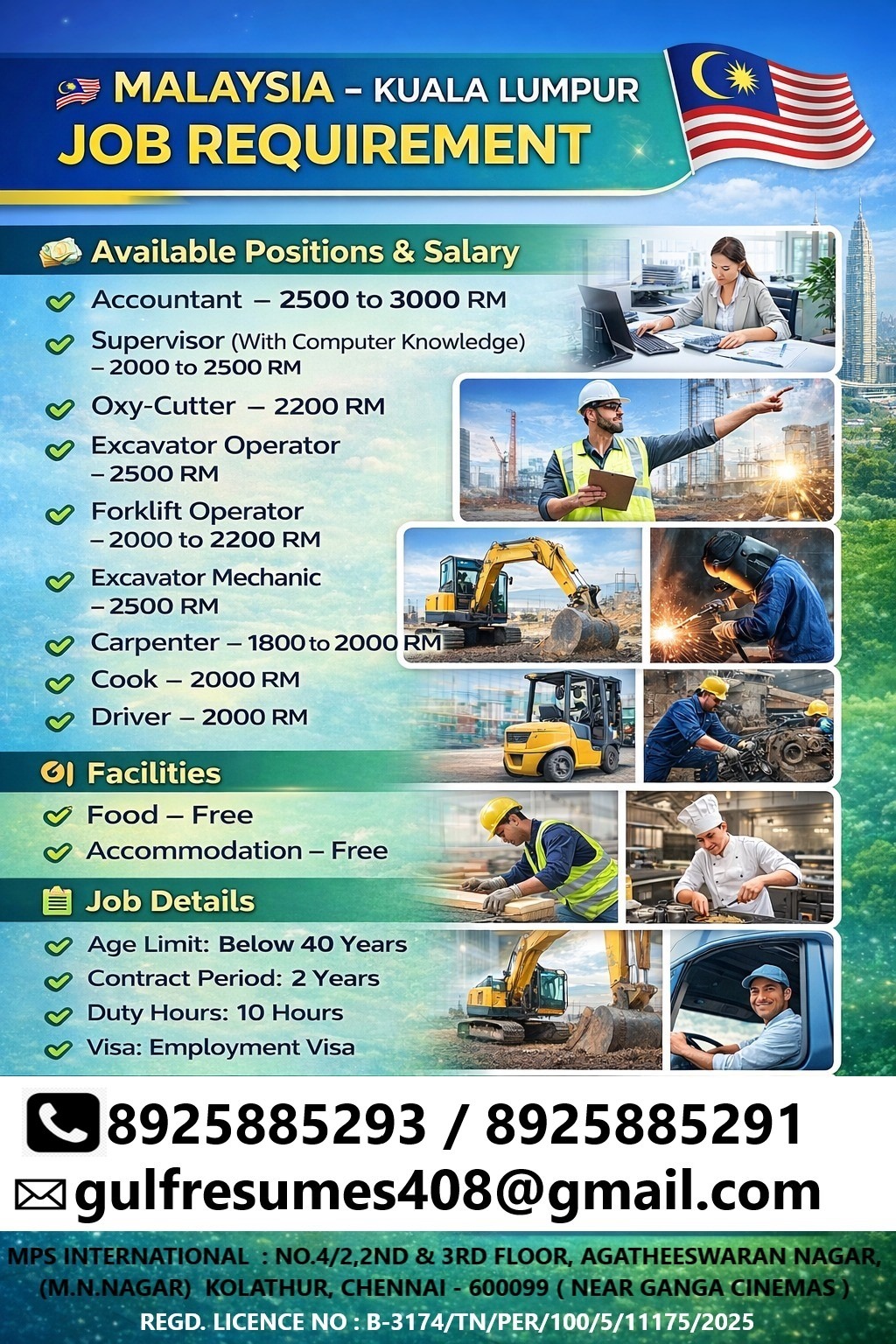 MALAYSIA – KUALA LUMPUR JOB REQUIREMENT