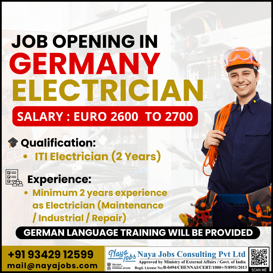 We are hiring Electricians for Germany on a long-term