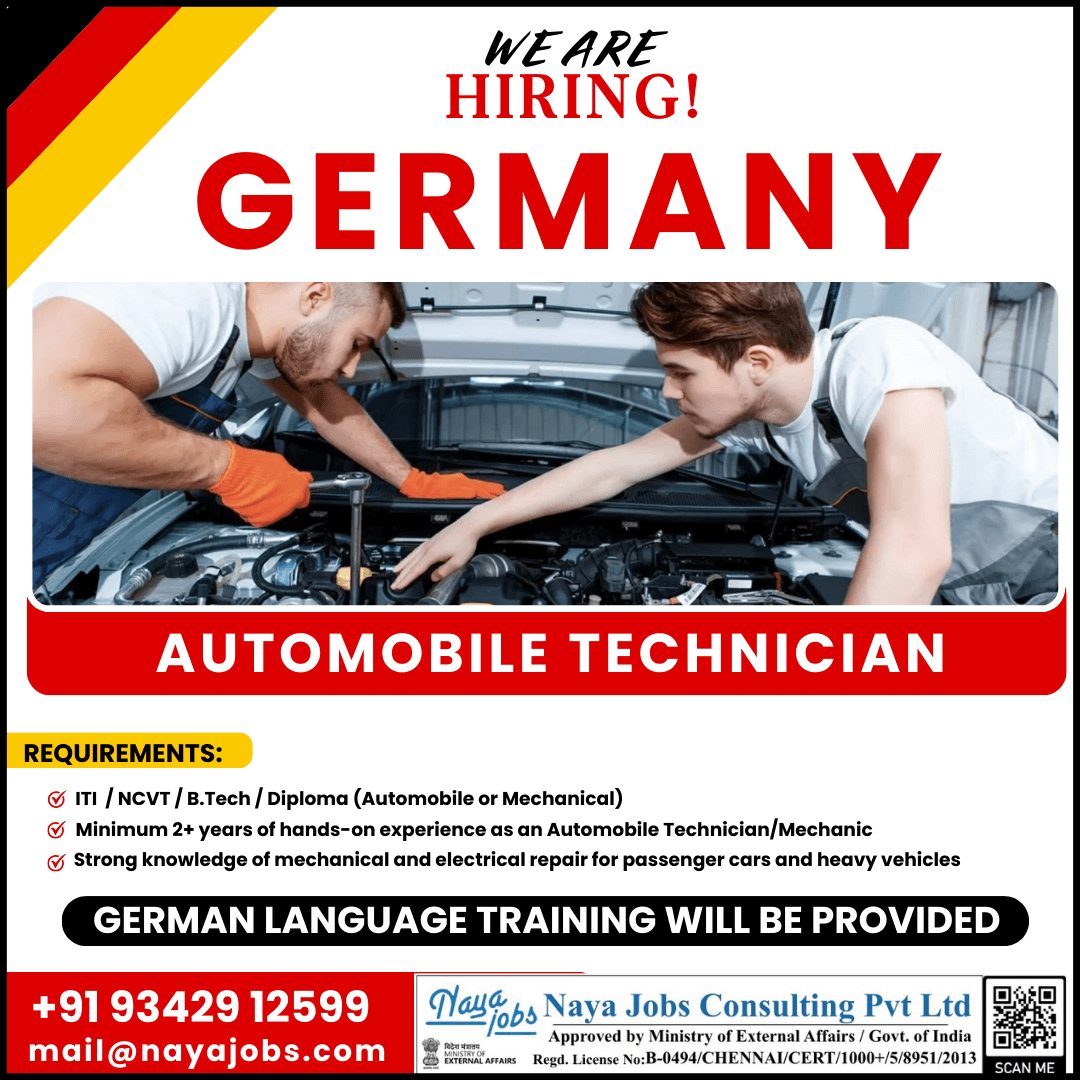URGENT HIRING AUTOMOBILE TECHNICIANS FOR GERMANY