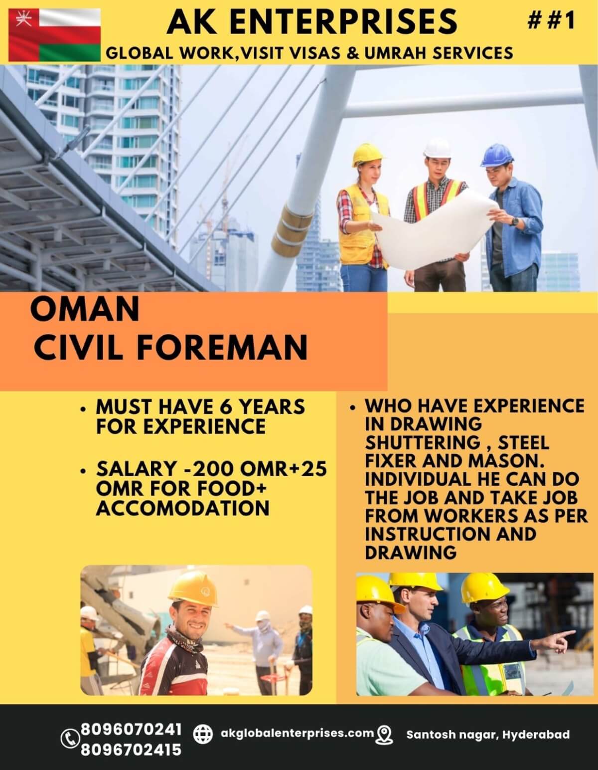 Civil Foreman Requirement For Oman