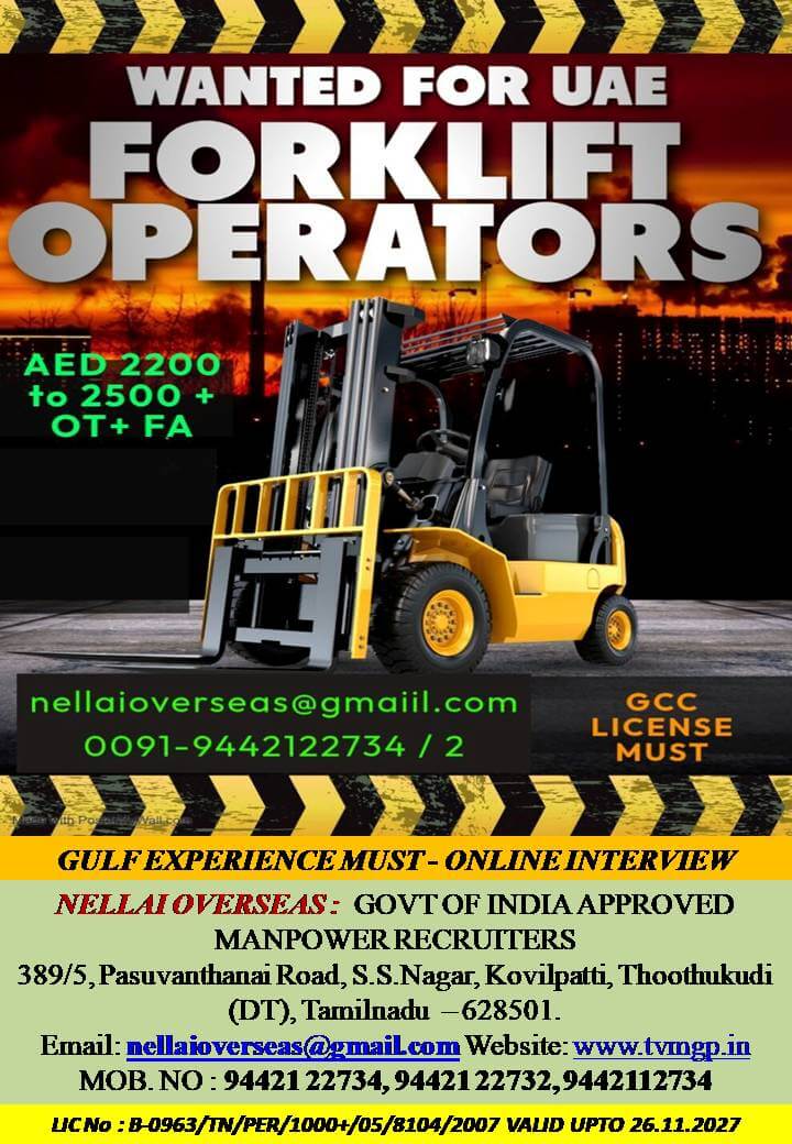 FORKLIFT OPERATOR FOR UAE