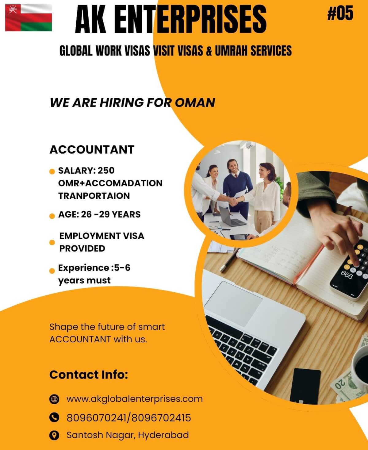 We are Hiring Accountant For Oman