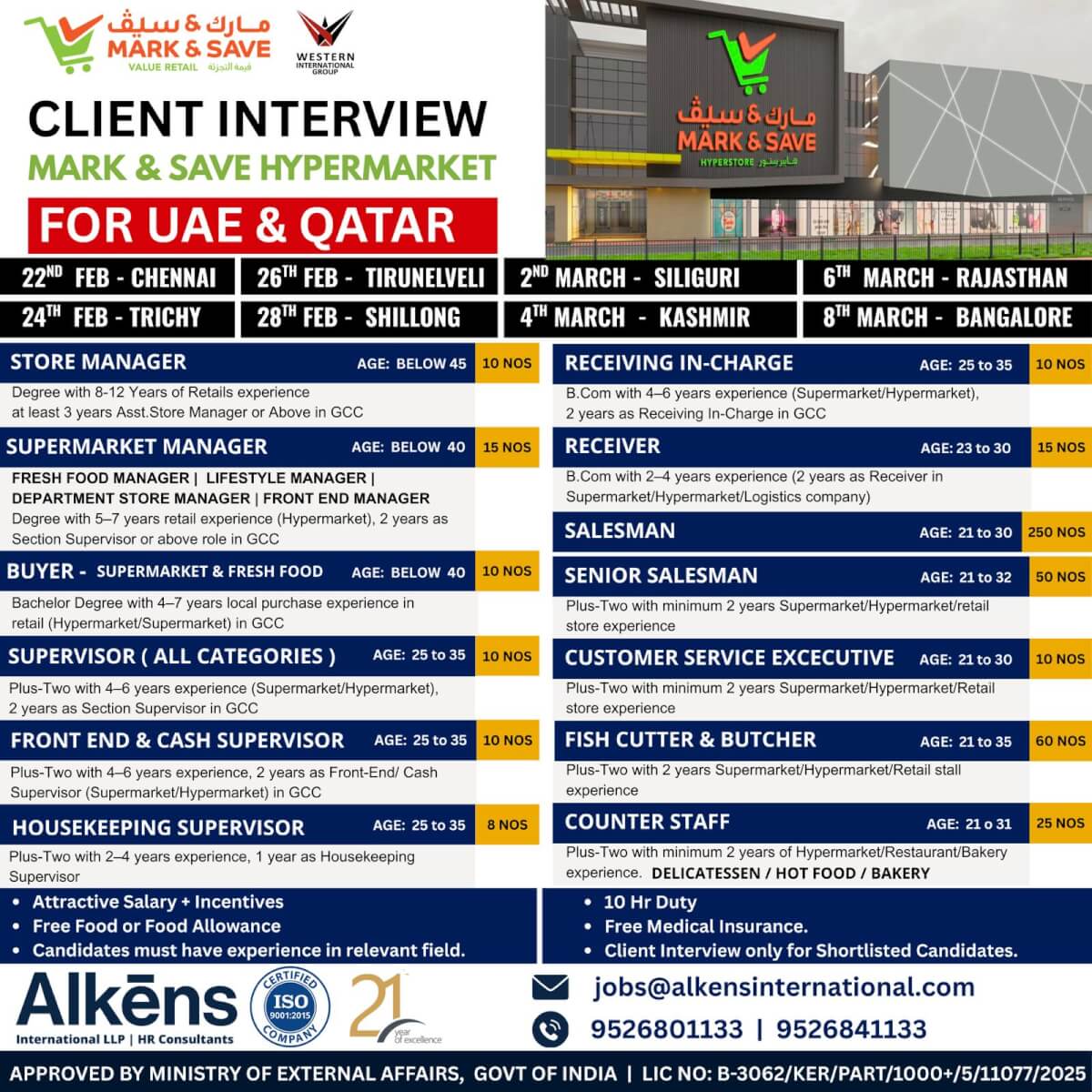 HIRING FOR UAE & QATAR