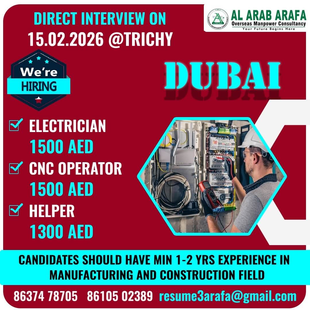 DIRECT CLIENT INTERVIEW ON 15.02.2026 @ TRICHY