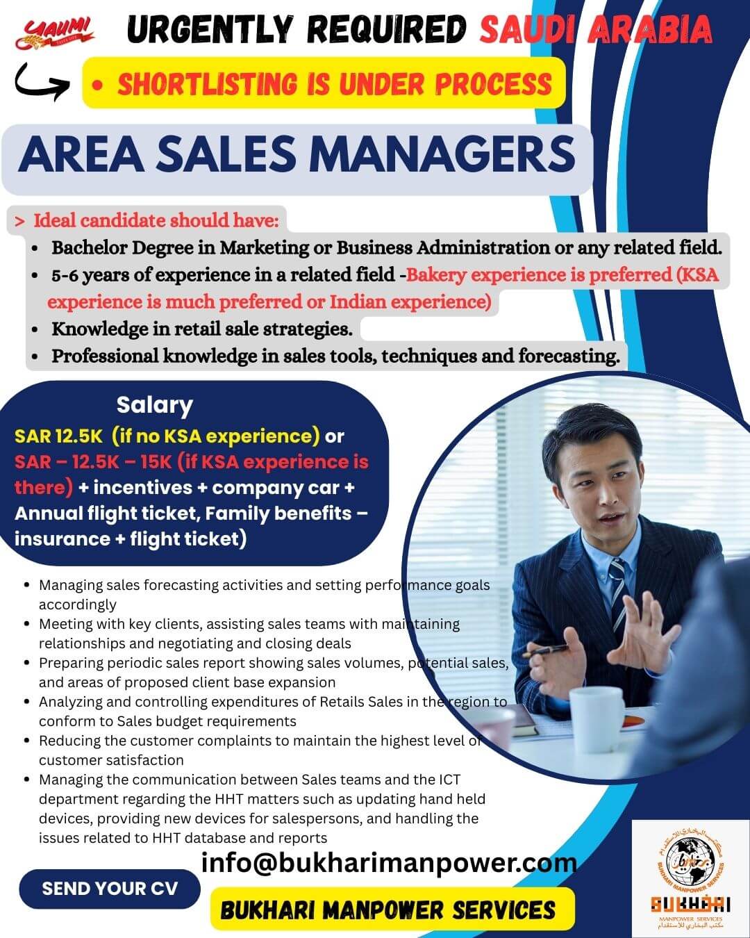 URGENTLY REQUIRED SAUDI ARABIA