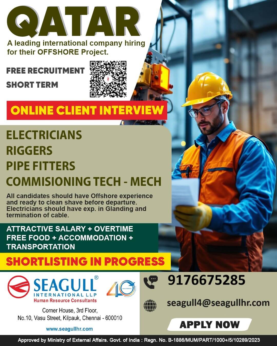 FREE & VERY URGENT REQUIREMENTS FOR OIL & GAS COMPANY AT QATAR