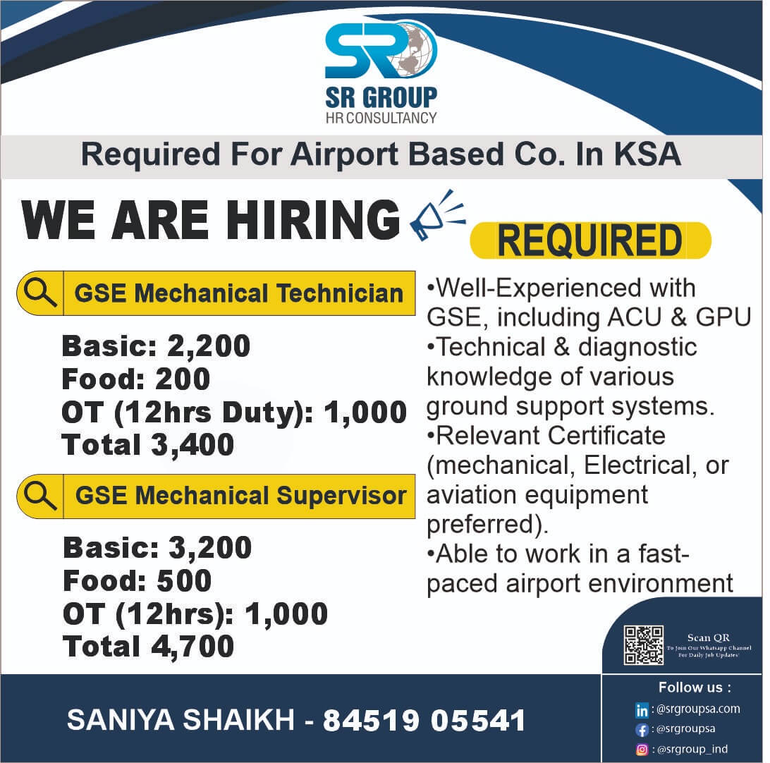 URGENT REQUIRED FOR SAUDI ARABIA