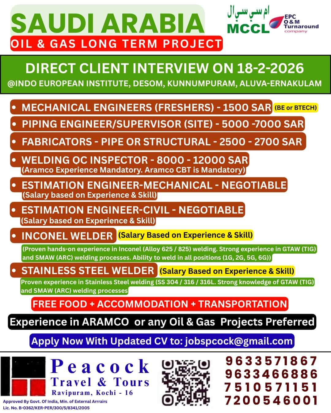 MCCL SAUDI_CLIENT INTERVIEW ON 18 FEBRUARY 2026 @ KOCHI