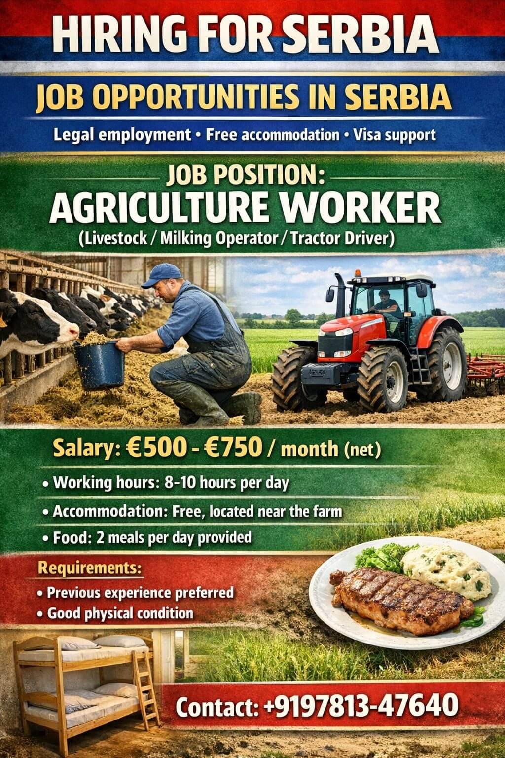 URGENT REQUIERD FOR SERBIA FARM WORKER