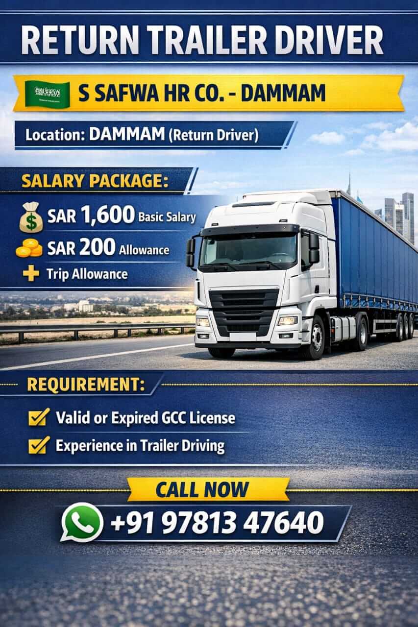 Heavy driver for saudi arbia