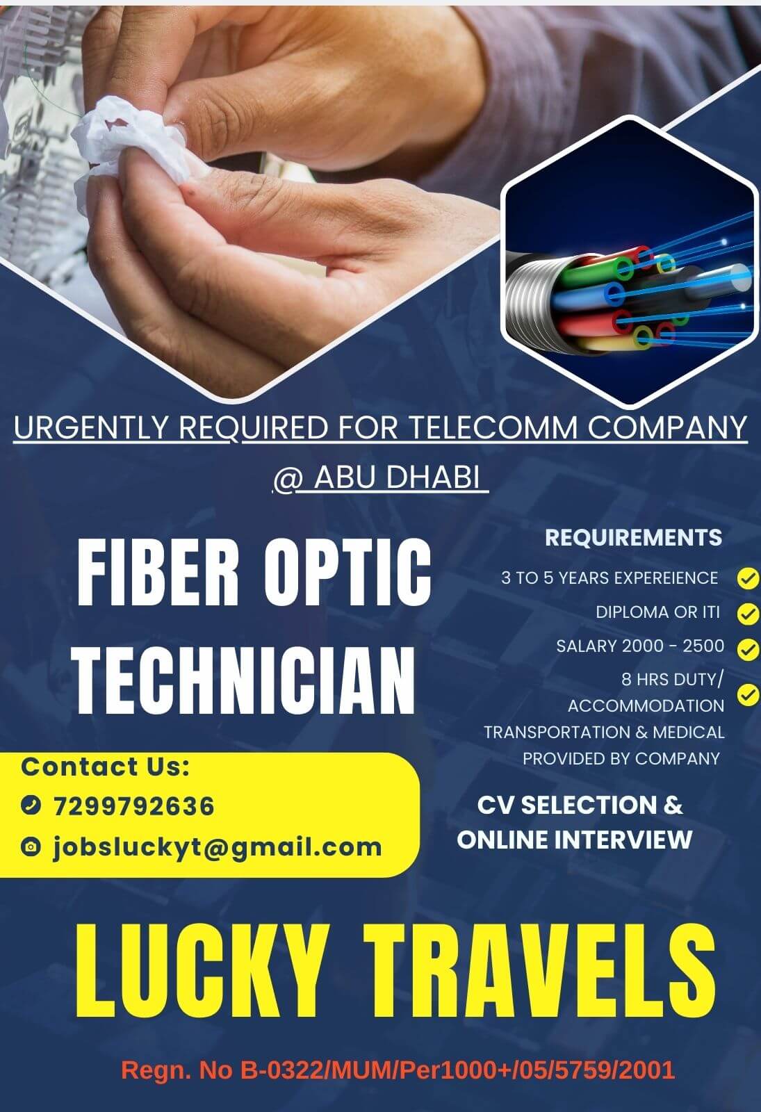 URGENTLY REQD FOR ABU DHABI - TELECOM INDUSTRY GOVT PROJECT / 7299792636 - ANTHONY