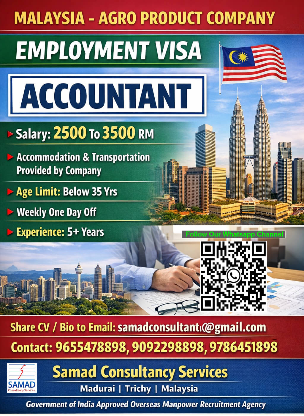 Malaysia - Agro Product Company,  Employment Visa Accountant.   ACCOUNTANT