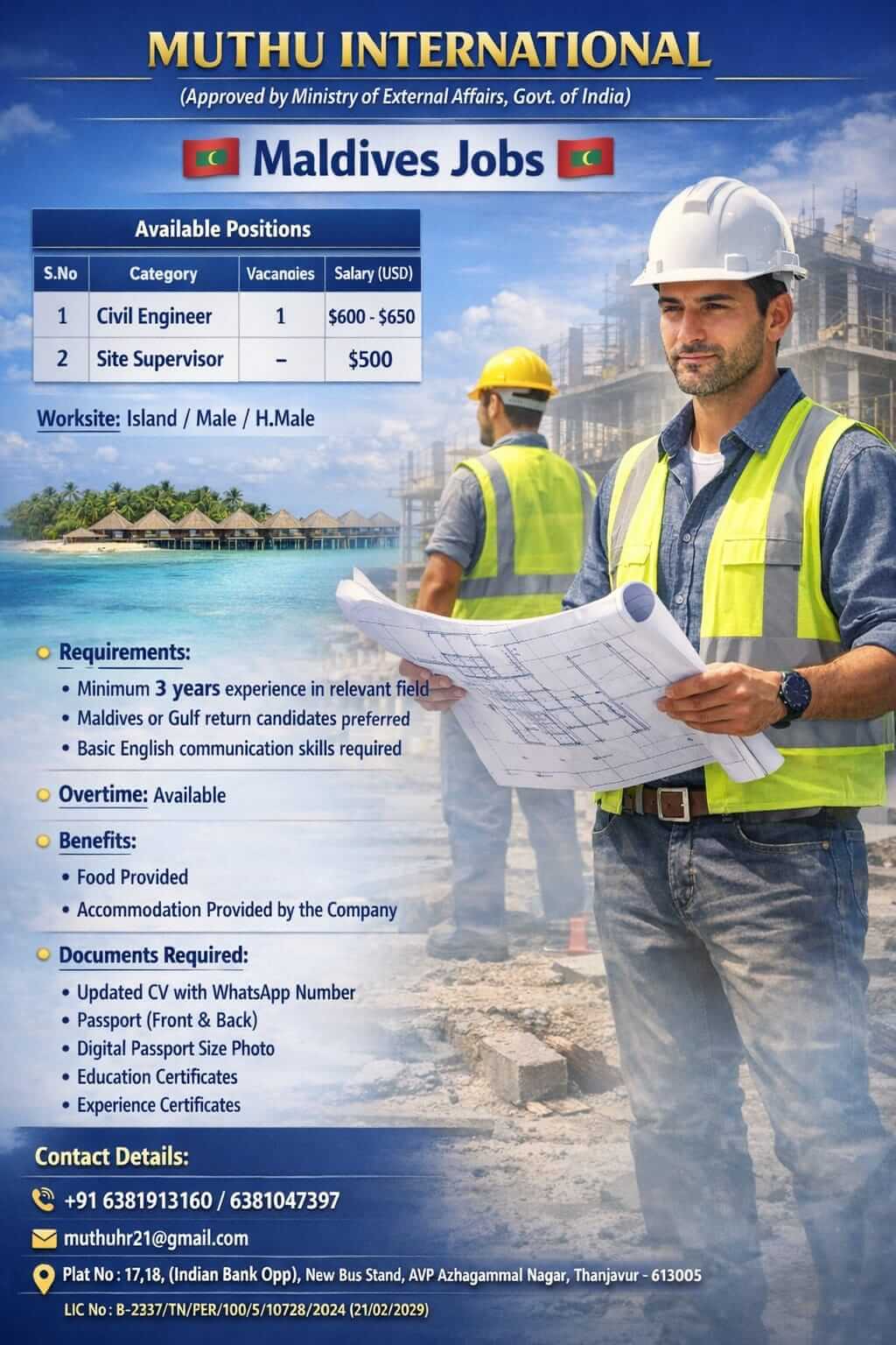 WANTED FOR MALDIVES WANTED FOR MALDIVES