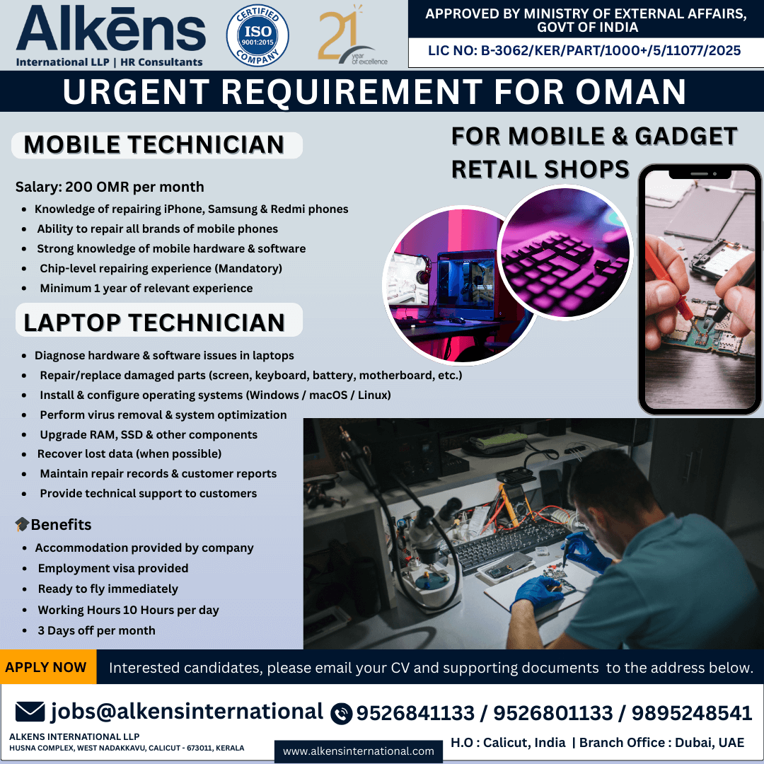 HIRING FOR OMAN HIRING FOR OMAN