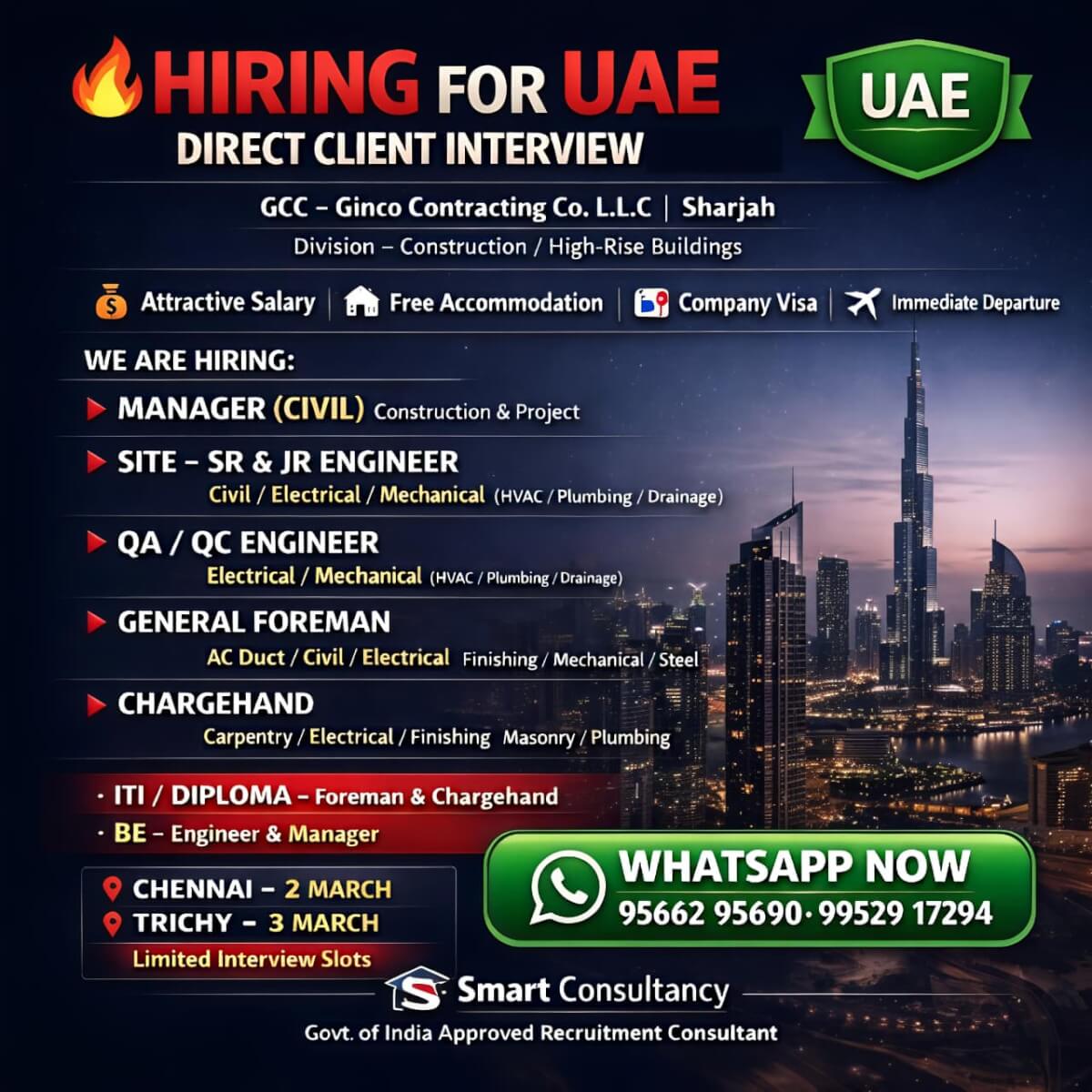 ? HIRING FOR UAE – DIRECT CLIENT INTERVIEW ??