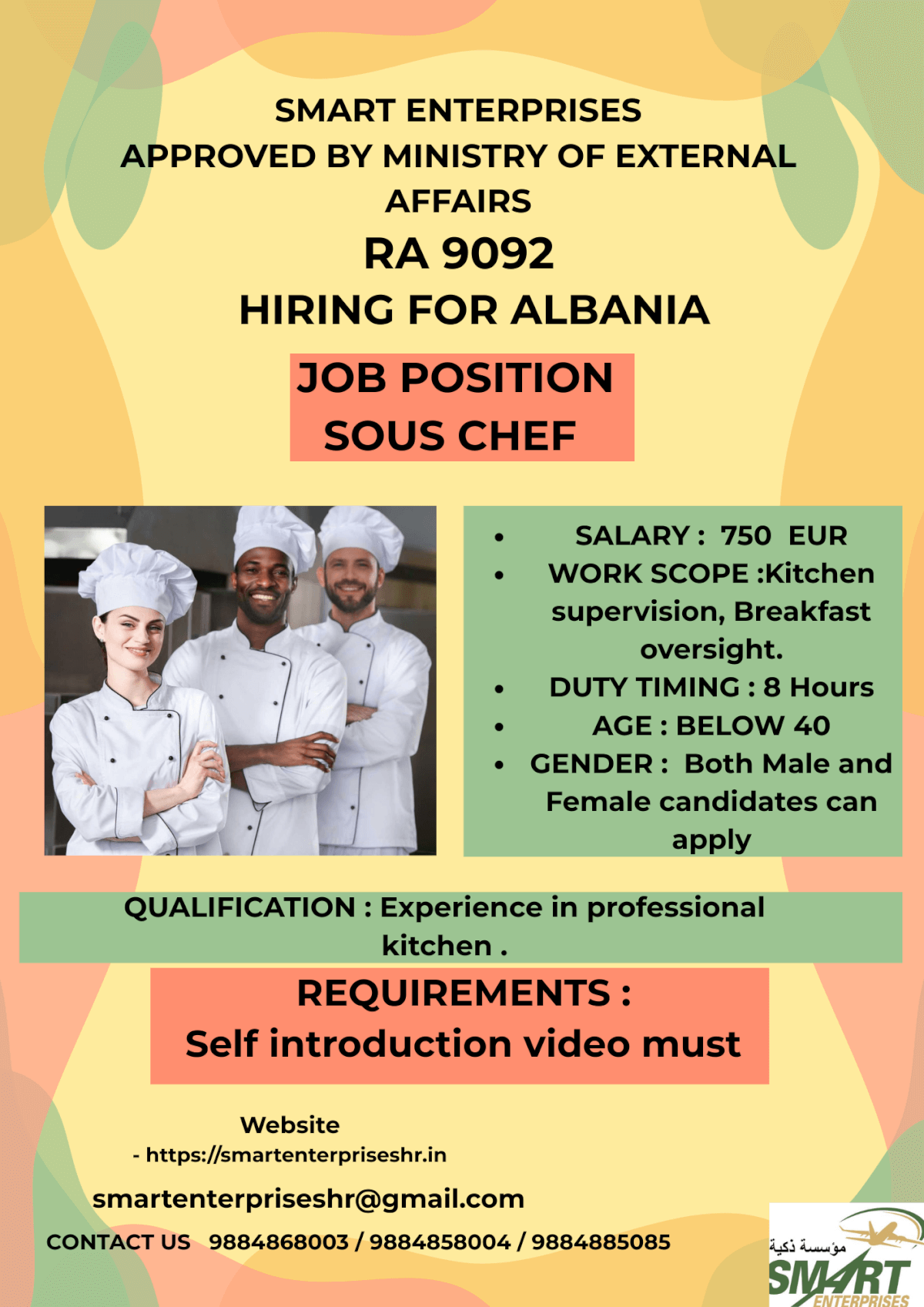 URGENT REQUIREMENT FOR ALBANIA
