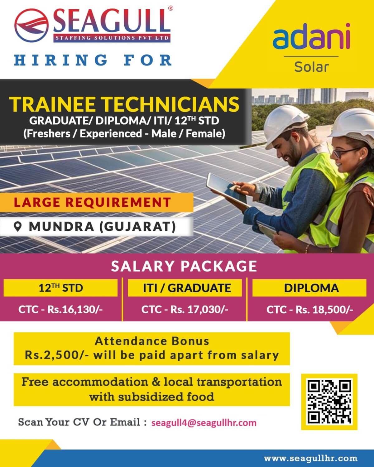 TRAINEE TECHNICIANS REQUIRED FOR MUNDRA - GUJARAT PORT TRAINEE TECHNICIANS REQUIRED FOR MUNDRA - GUJARAT PORT