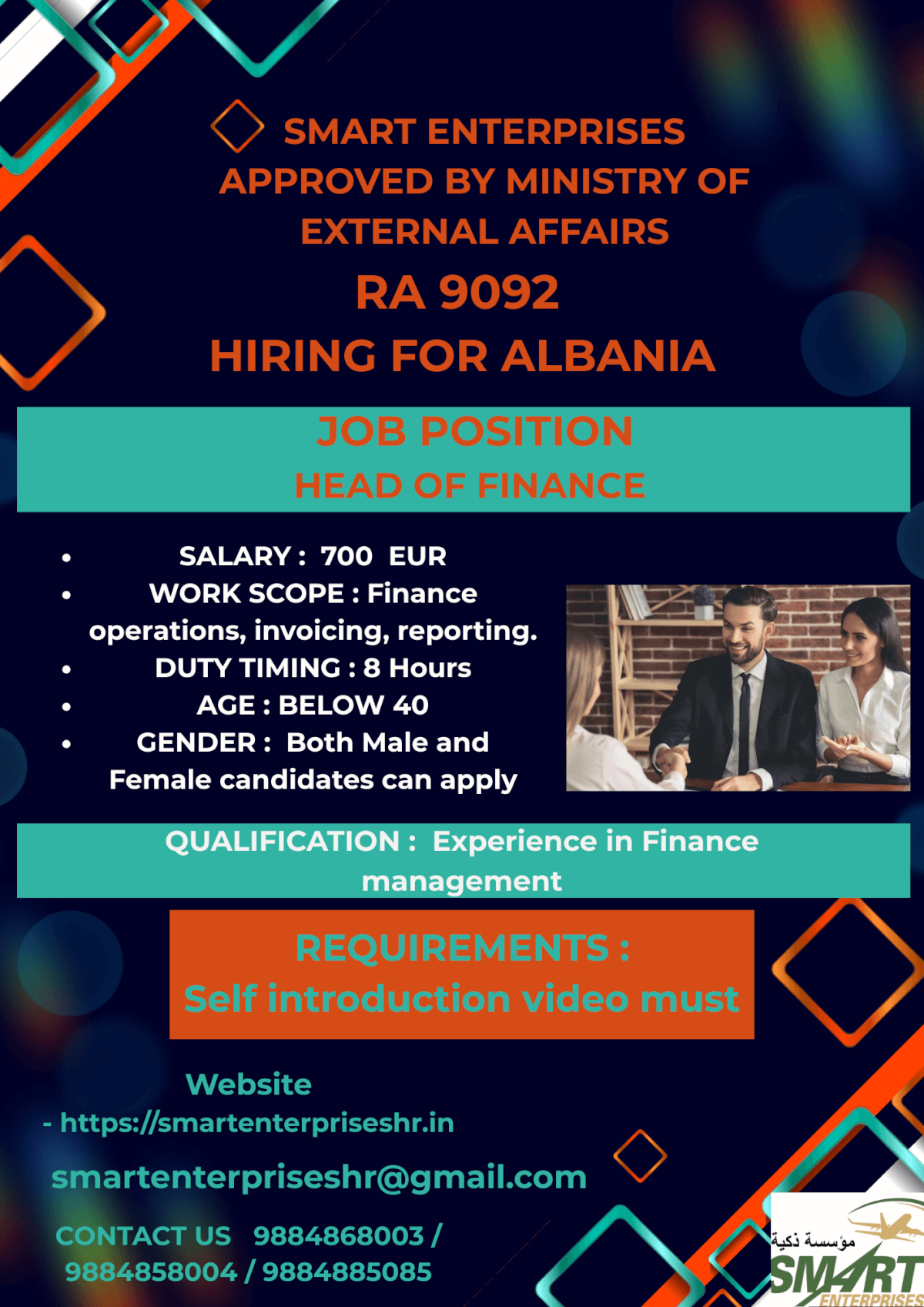 URGENT REQUIREMNET FOR ALBANIA