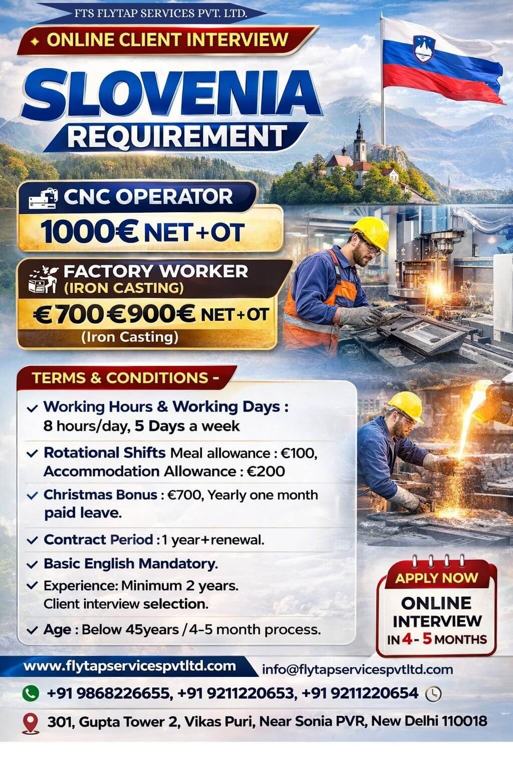 Hiring for Slovenia – Manufacturing Sector Hiring for Slovenia – Manufacturing Sector