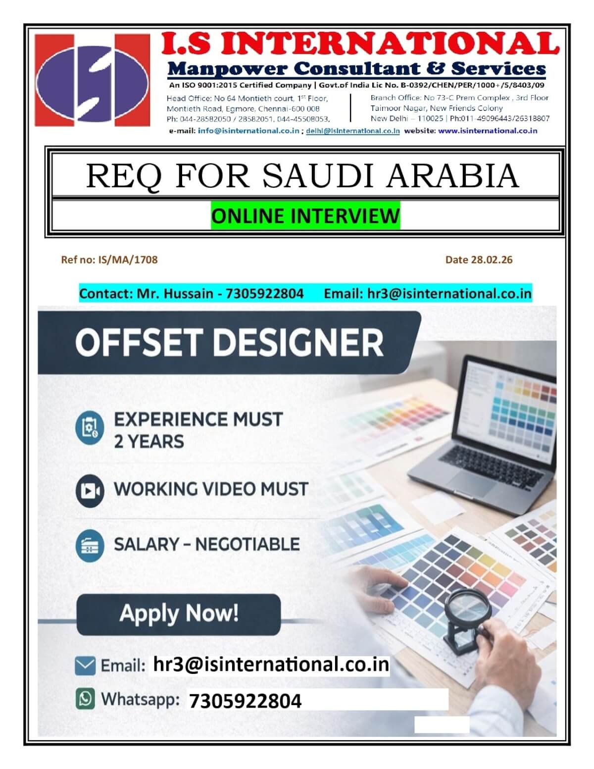 Hiring for Saudi Arabia
