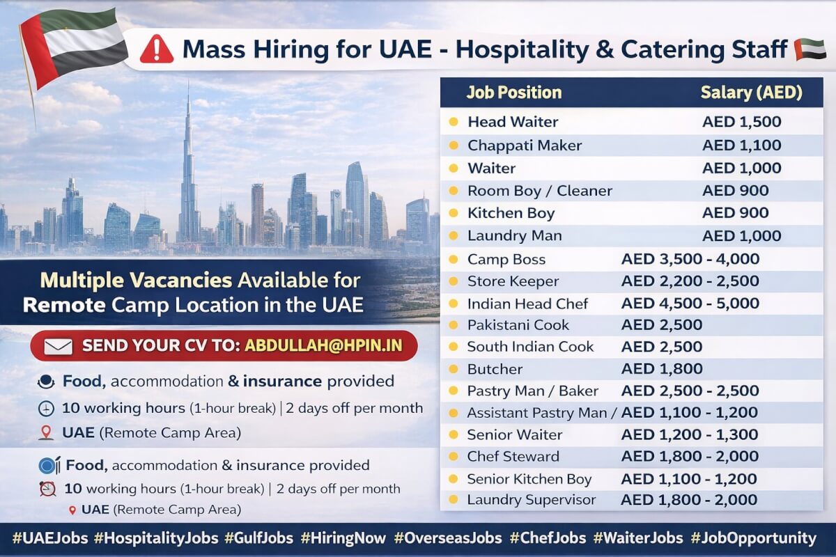 We are hiring Hospitality & Catering Staff for remote camp locations! We are hiring Hospitality & Catering Staff for remote camp locations!