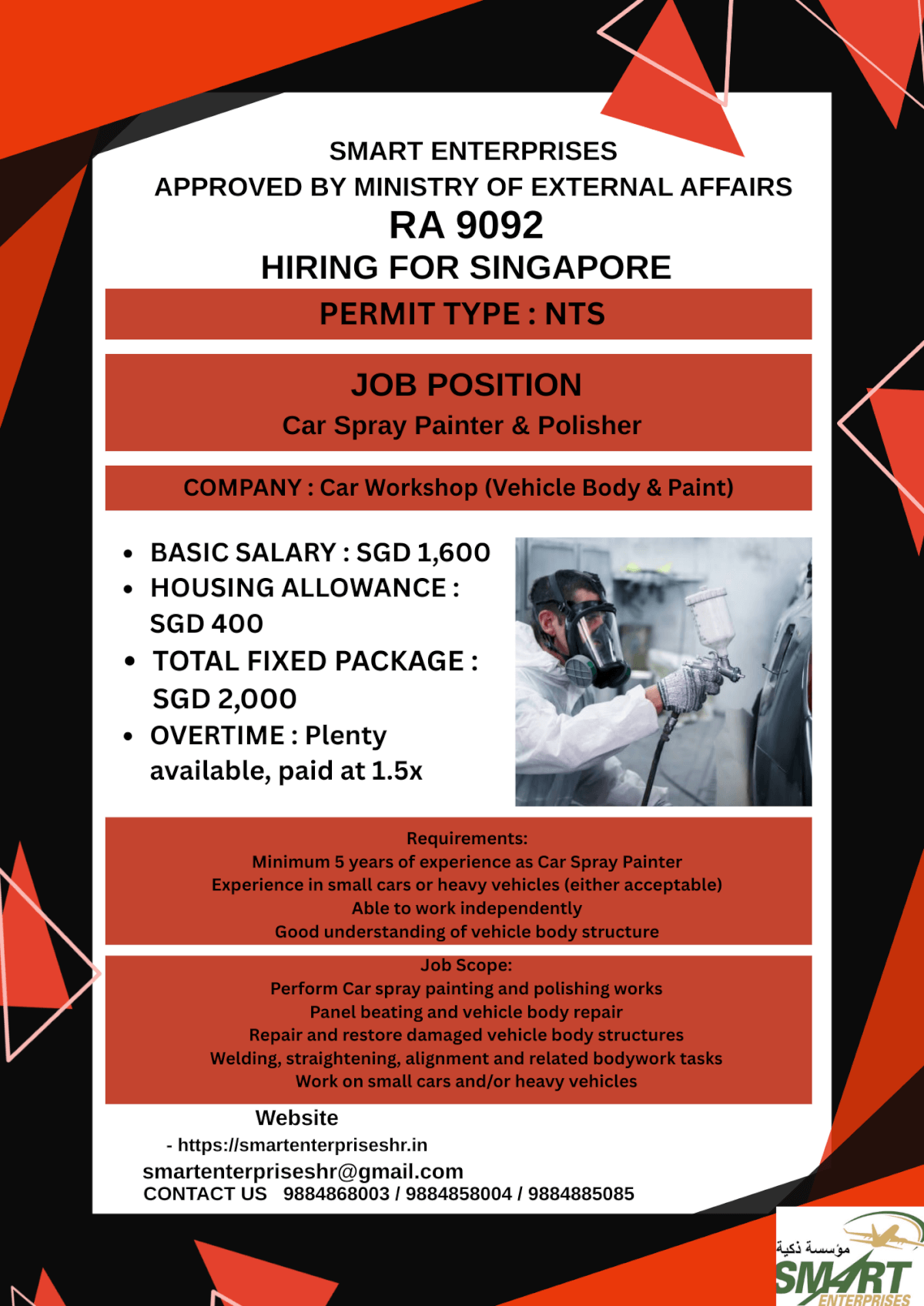 URGENT REQUIREMENT FOR SINGAPORE
