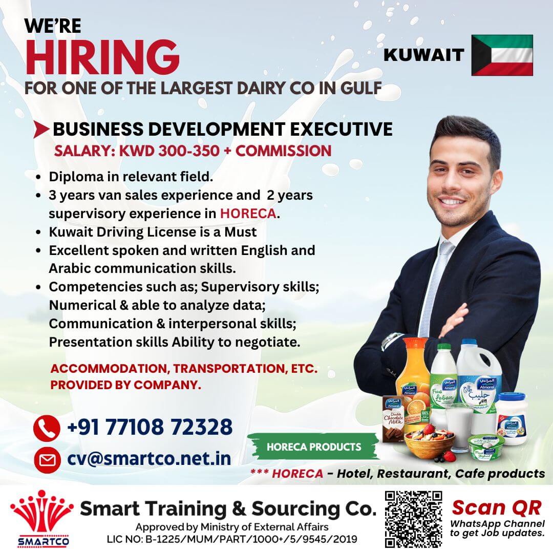 URGENTLY REQUIRED FOR KUWAIT FOR ONE OF THE LARGEST DAIRY CO IN GULF