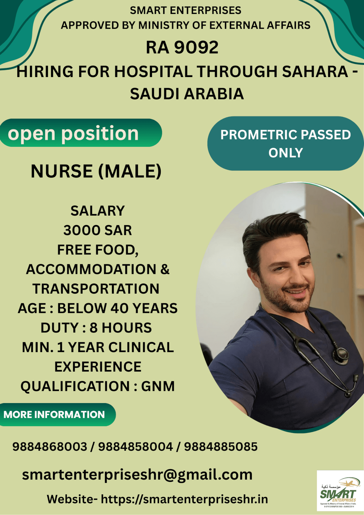 URGENT REQUIREMENT FOR SAUDI ARABIA