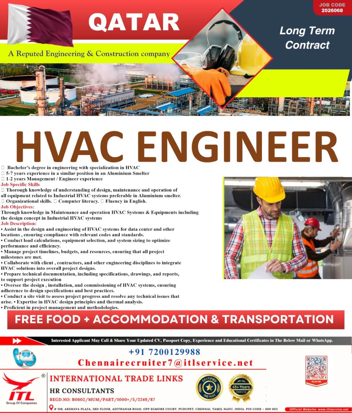 HVAC ENGINEER for QATAR