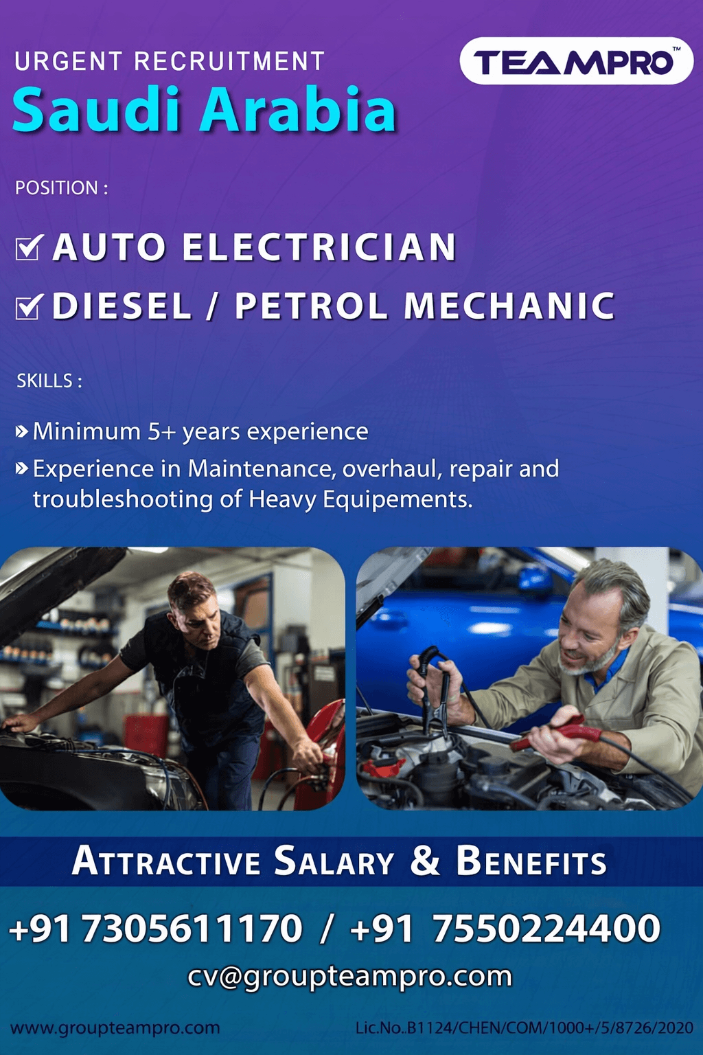 ? **Urgent Hiring for Saudi Arabia**  We are currently hiring for the following positions