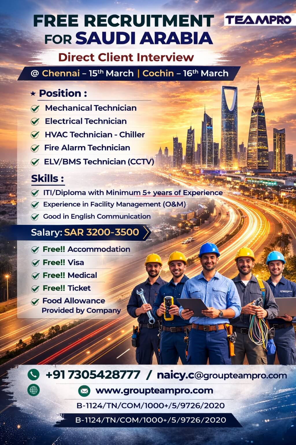 Free Recruitment_Technicians_Saudi Arabia Free Recruitment_Technicians_Saudi Arabia