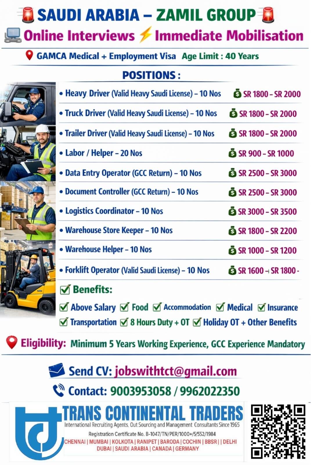 HIRING FOR ZAMIL GROUP-SAUDI ARABIA HIRING FOR ZAMIL GROUP-SAUDI ARABIA