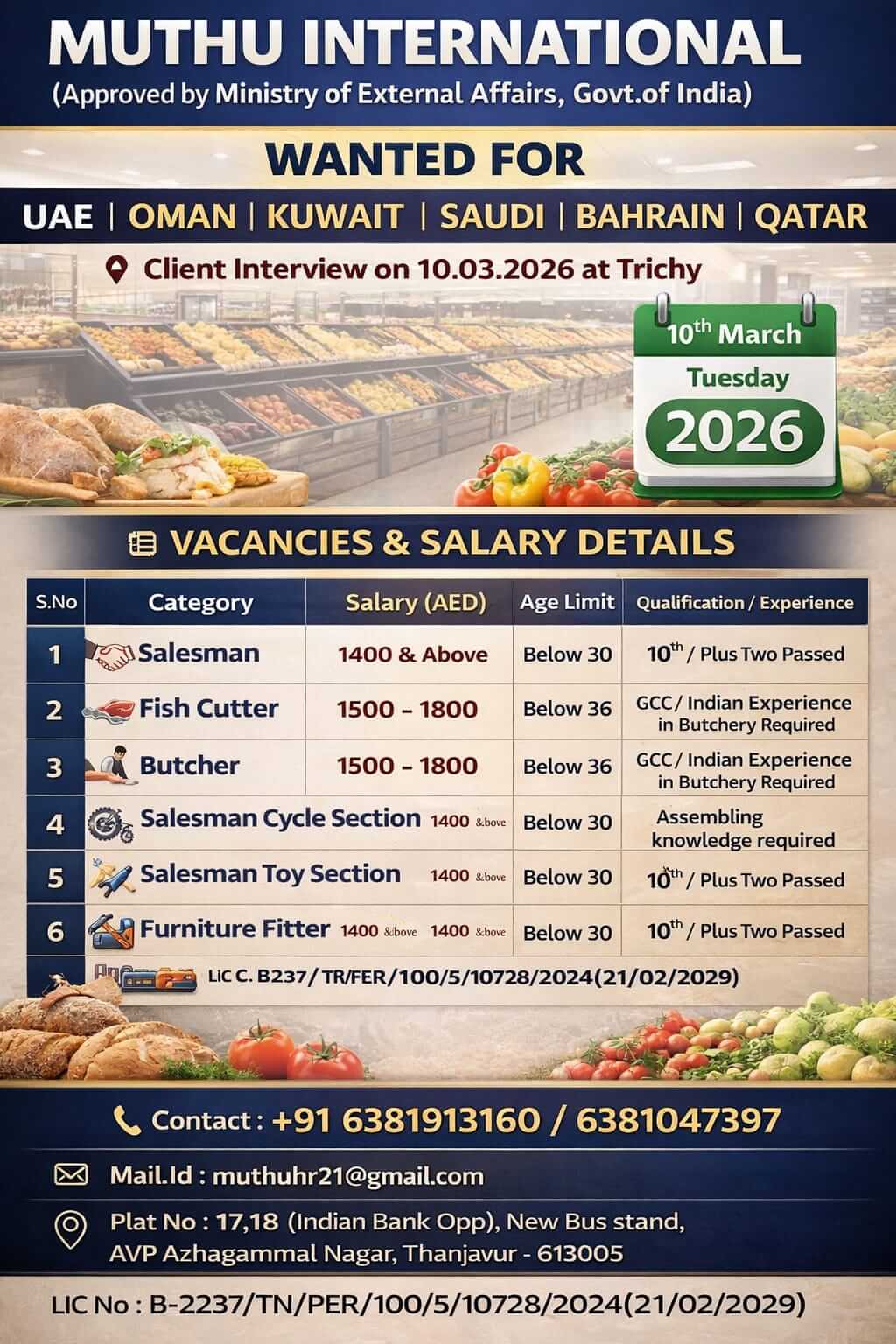 WANTED FOR MIDDLE EAST COUNTRYS