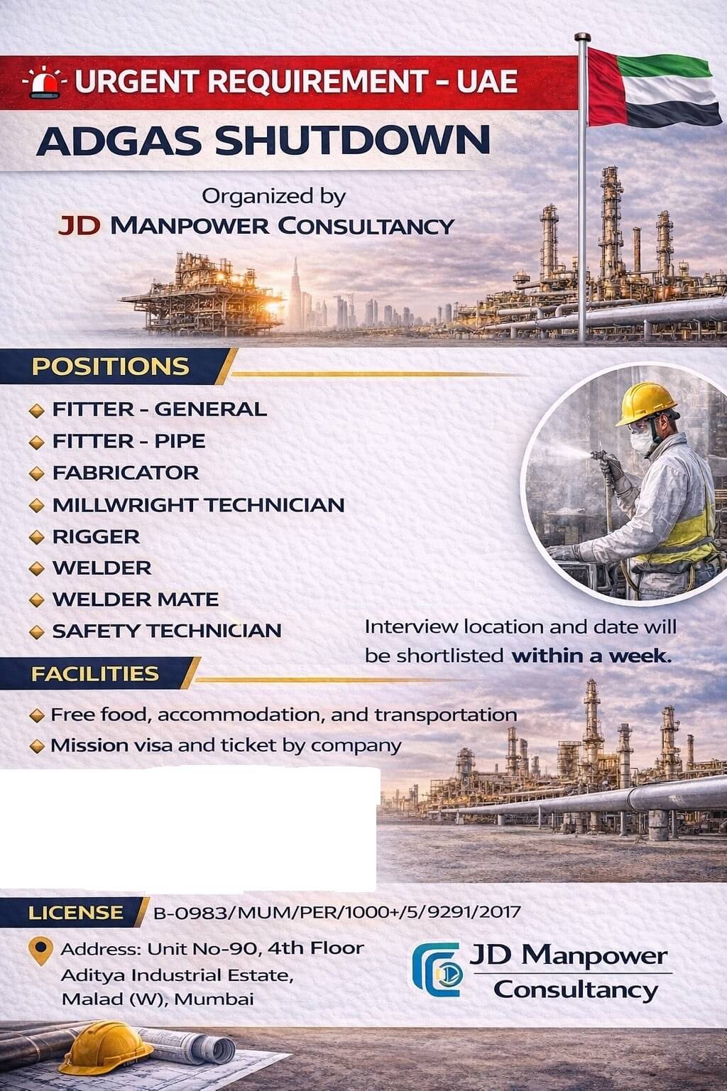 URGENT REQUIREMENT FOR UAE SHUTDOWN