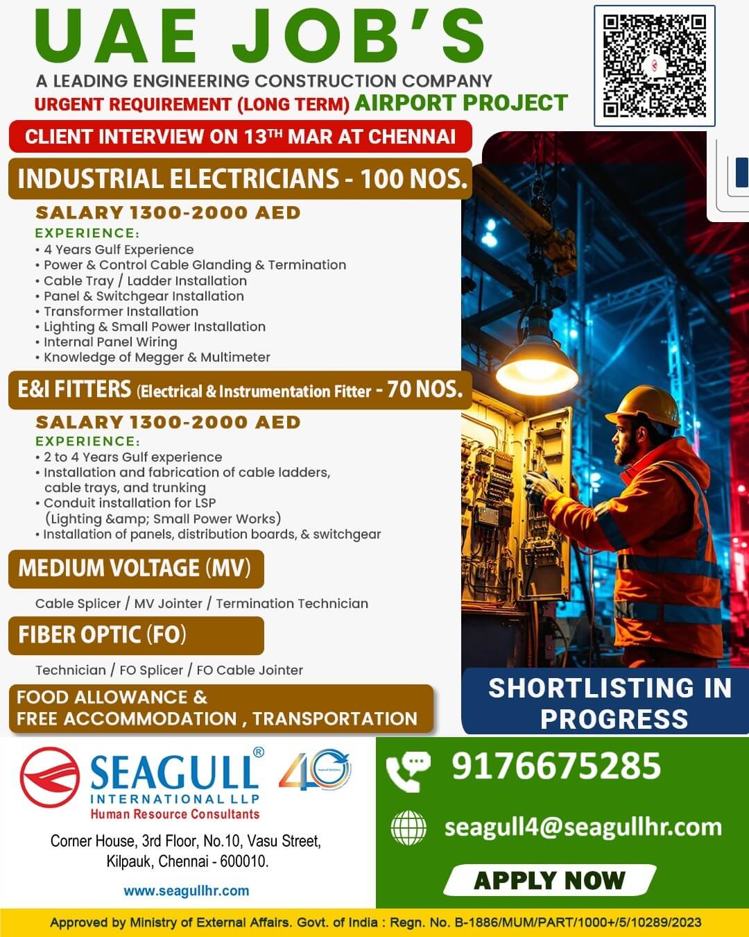 VERY URGENT REQUIREMENTS FOR AIRPORT CONSTRUCTION LONG TIME PROJECT AT UAE