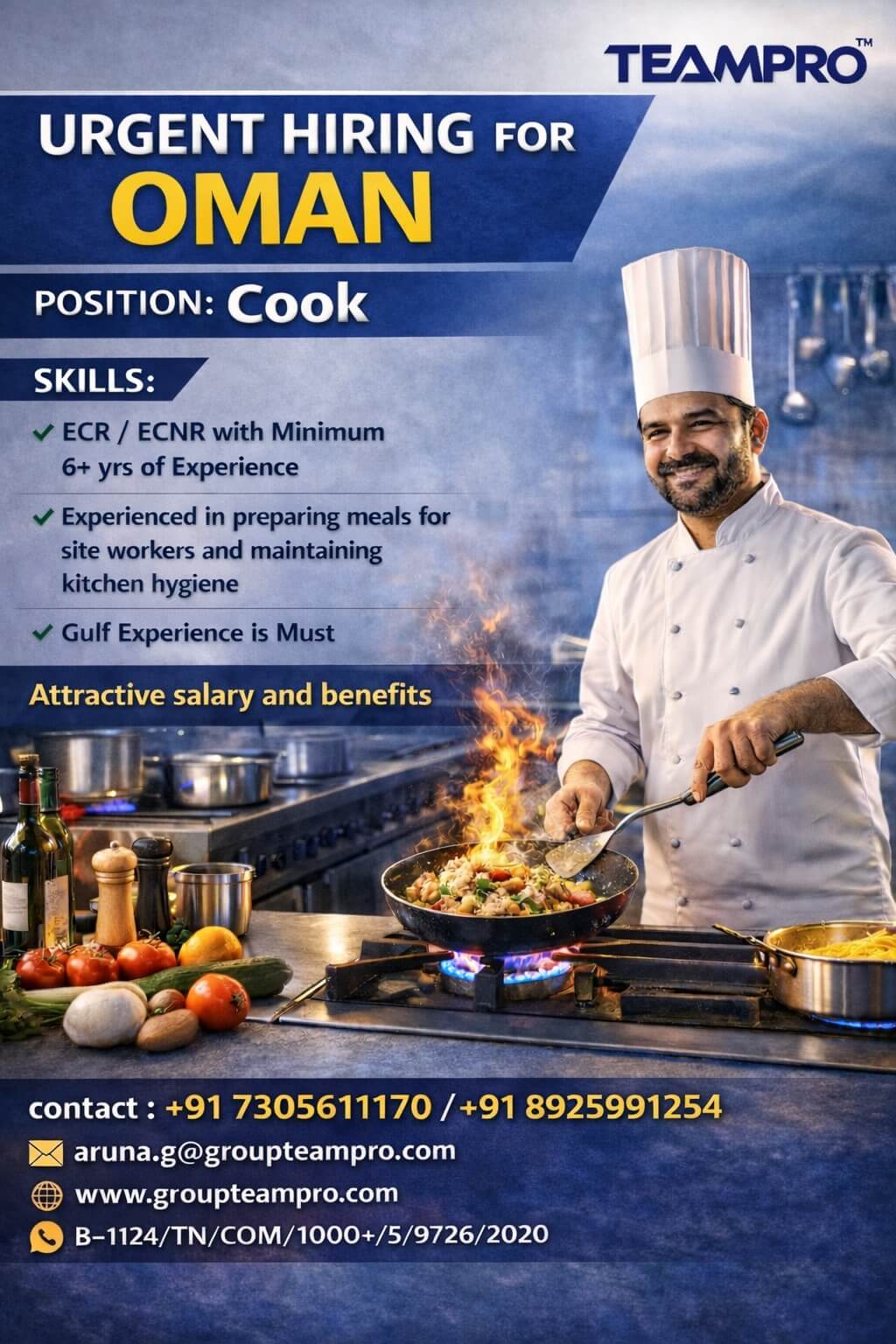 ? Urgent Hiring for Oman – Cook ? Urgent Hiring for Oman – Cook