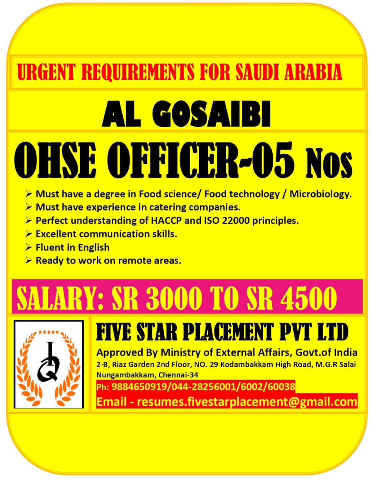 URGENT REQUIREMENTS FOR SAUDI ARABIA URGENT REQUIREMENTS FOR SAUDI ARABIA