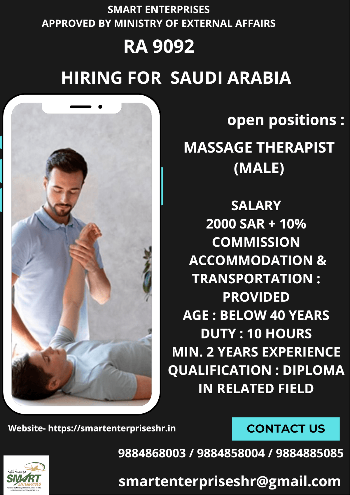 URGENT REQUIREMENT FOR SAUDI ARABIA