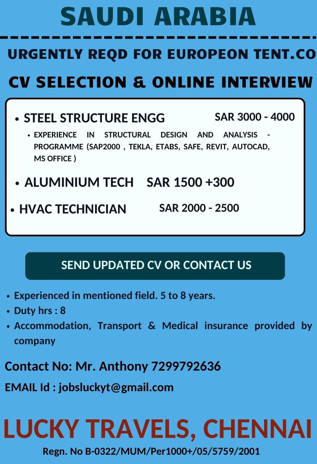 URGENTLY NEED FOR SAUDI ARABIA - CV SELECTION & ONLINE INTERVIEW - 7299792636 URGENTLY NEED FOR SAUDI ARABIA - CV SELECTION & ONLINE INTERVIEW - 7299792636