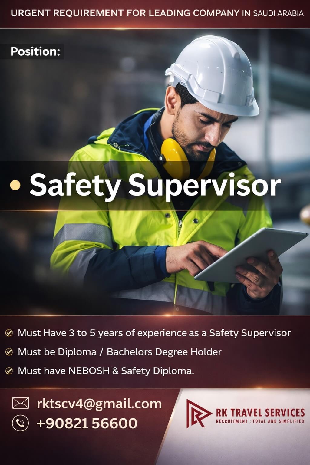 URGENT REQUIREMENT FOR LEADING COMPANY IN SAUDI ARABIA