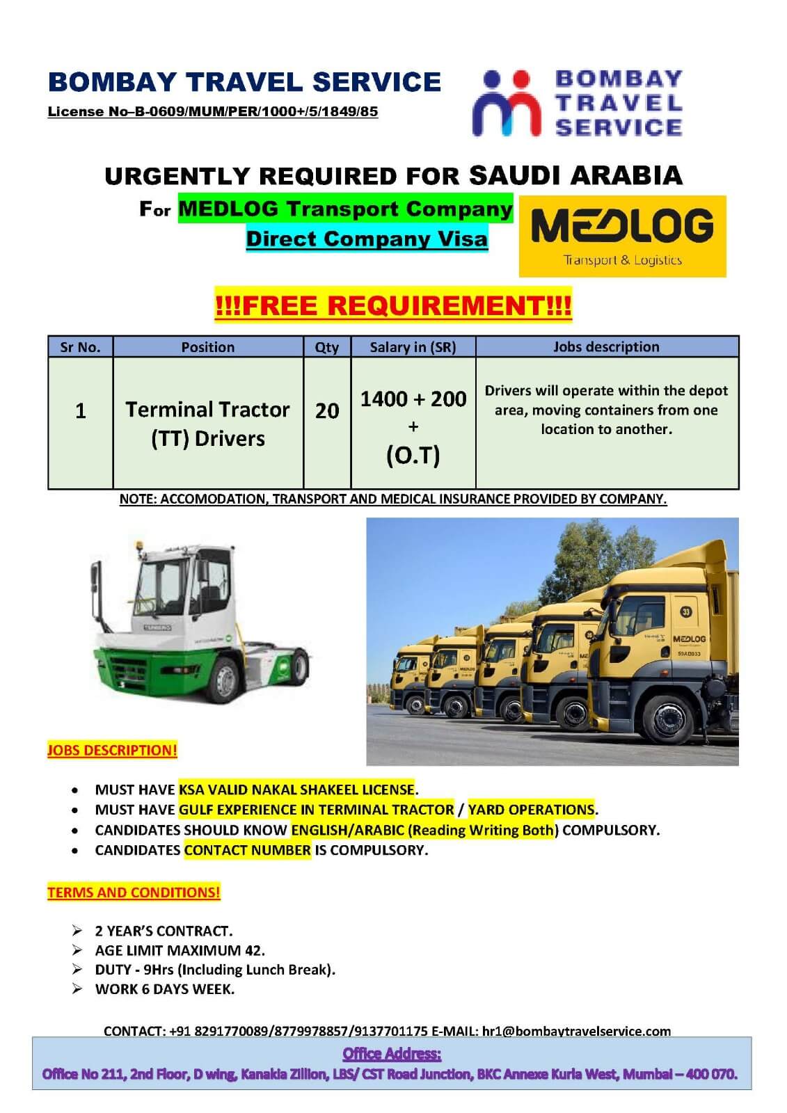 Urgently required for ksa reputed co.
