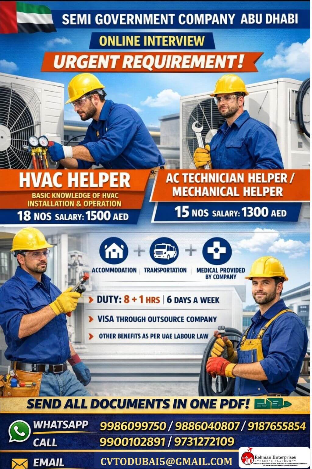 URGENT REQUIRED FOR SEMI GOVERNMENT COMPANY IN ABU DHABI
