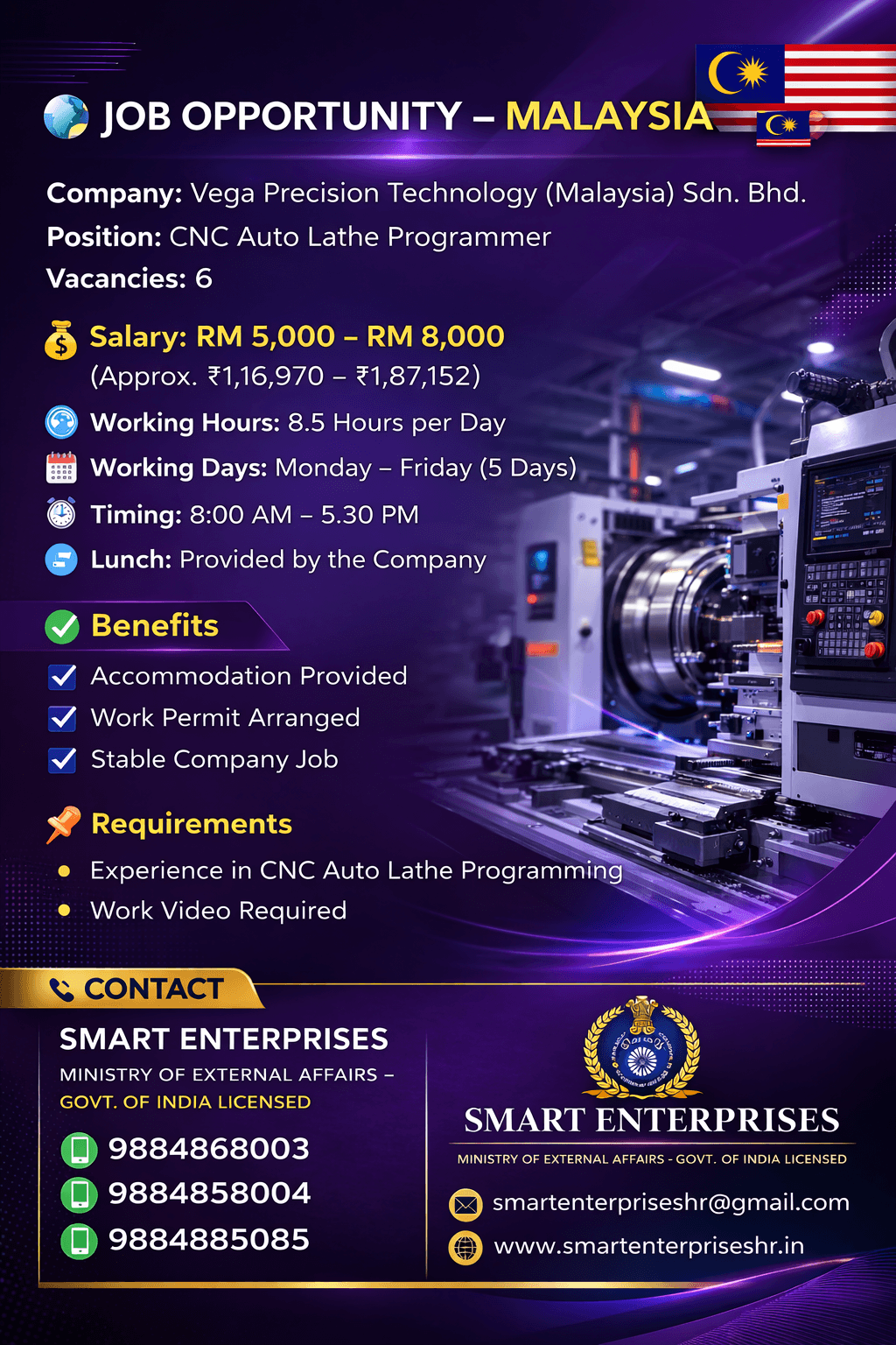 URGENT REQUIREMENT FOR MALAYSIA