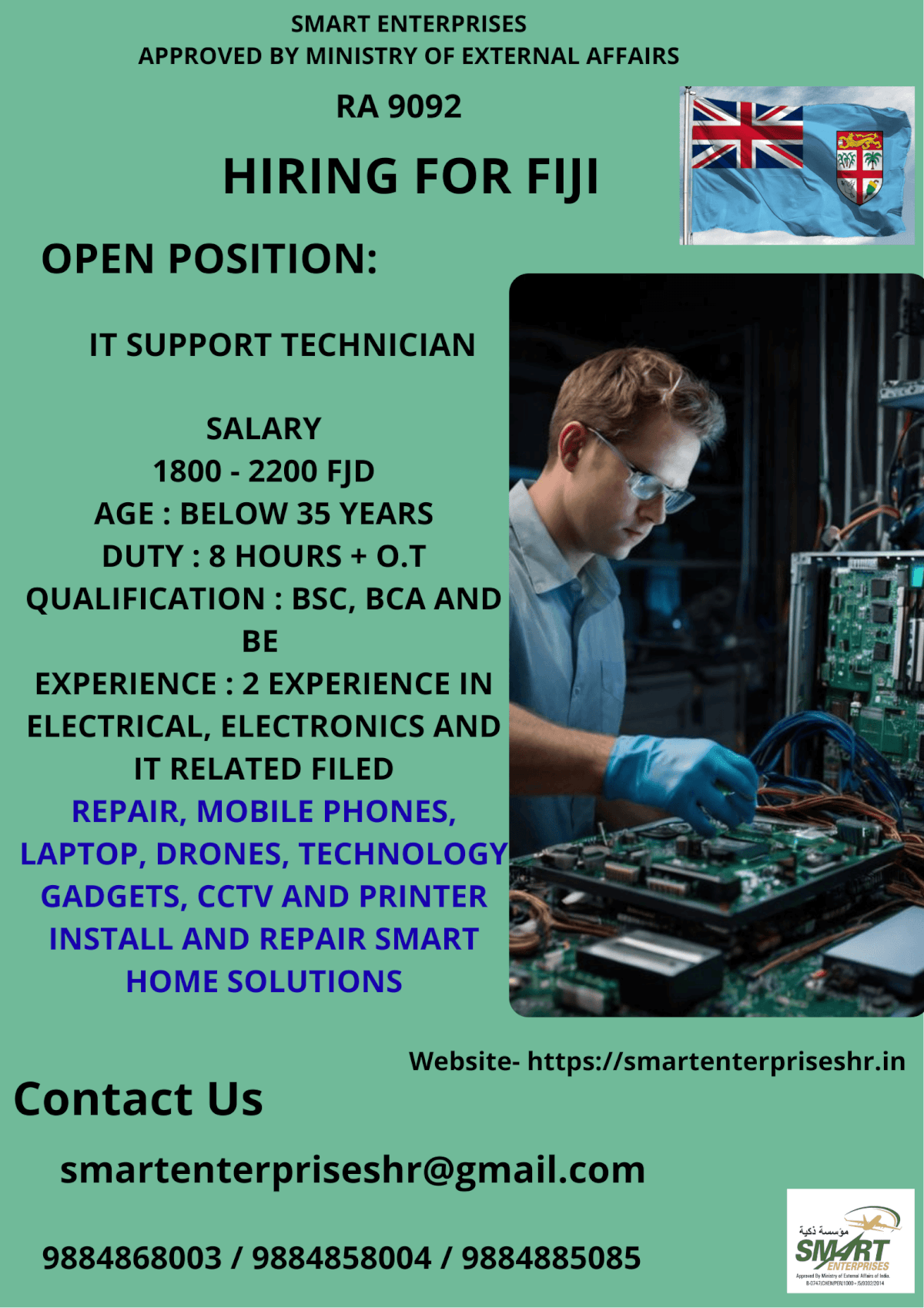 URGENT REQUIREMENT FOR FIJI