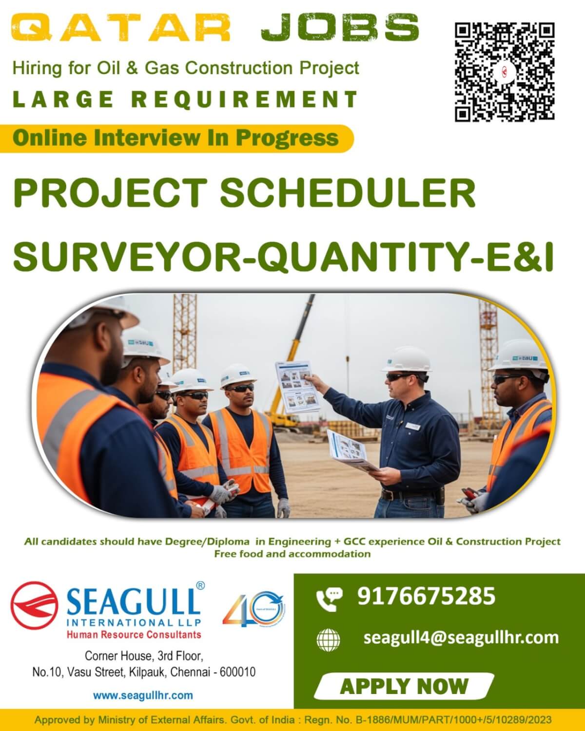 VERY URGENT REQUIREMENTS FOR OIL & GAS LONG TIME PROJECT AT QATAR